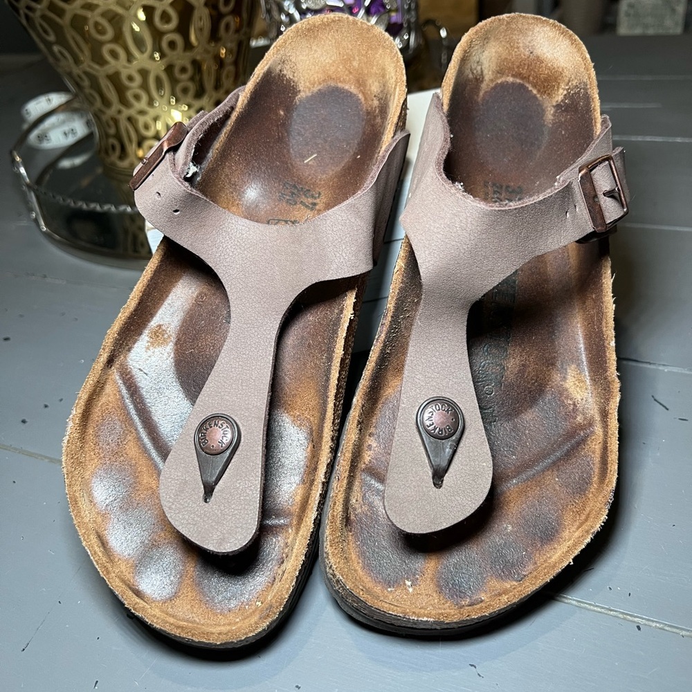 Birkenstock Brown Leather Sandals Size 37‎